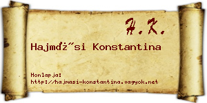 Hajmási Konstantina névjegykártya